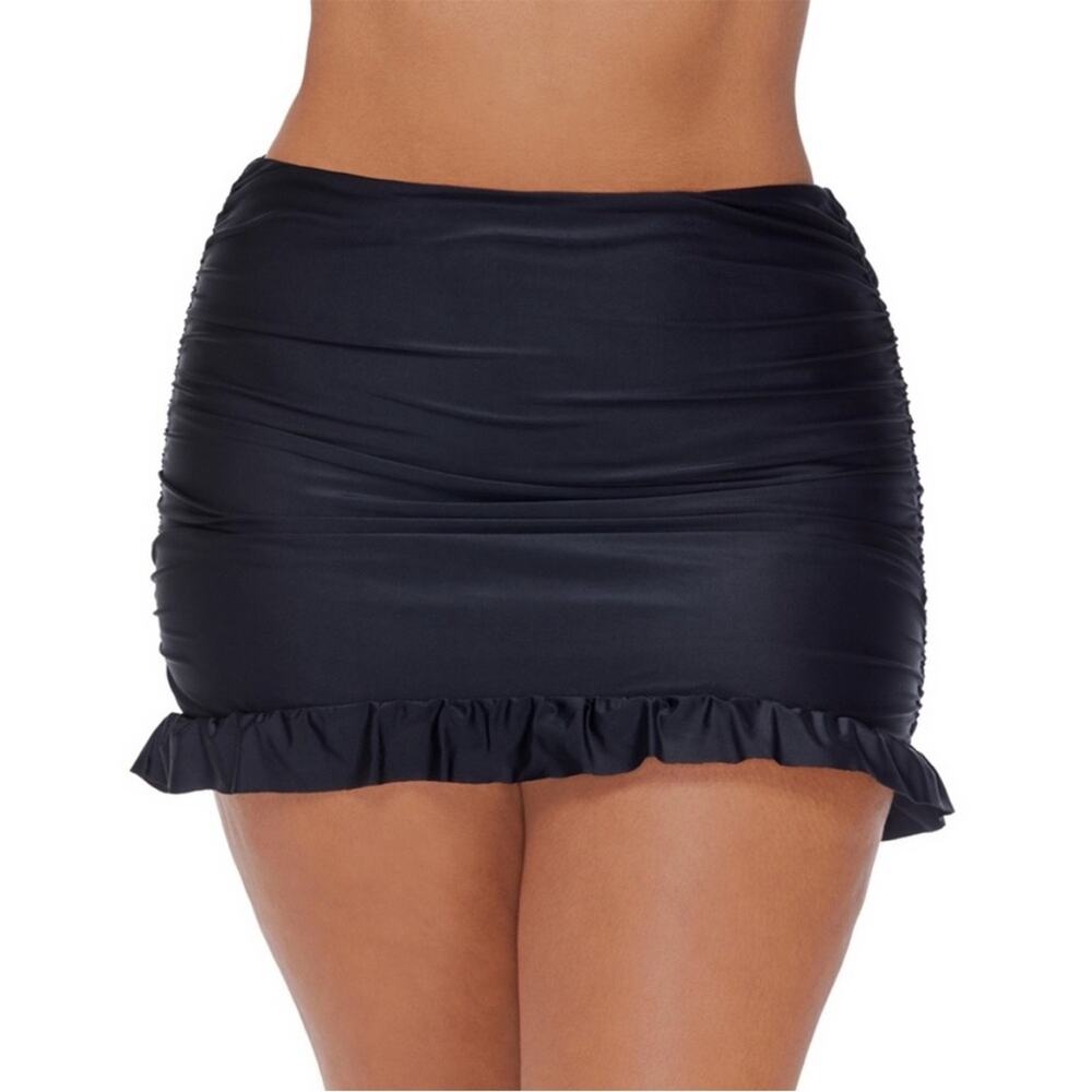 Raisins Curve Ruffled Tummy Control Swim skirt black - 22W